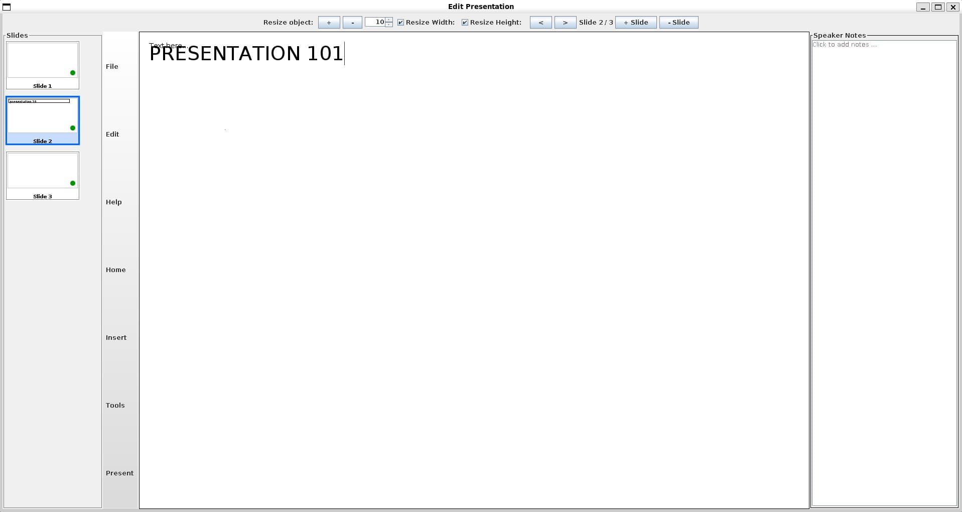 Java Swing Presentation Editor